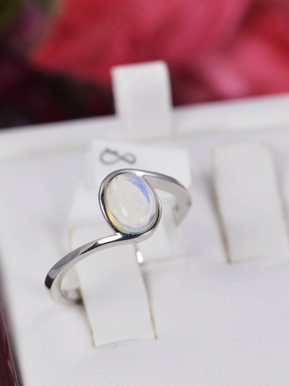 Natural Ethopian Opal Ring 925 Sterling Silver, sz 8
